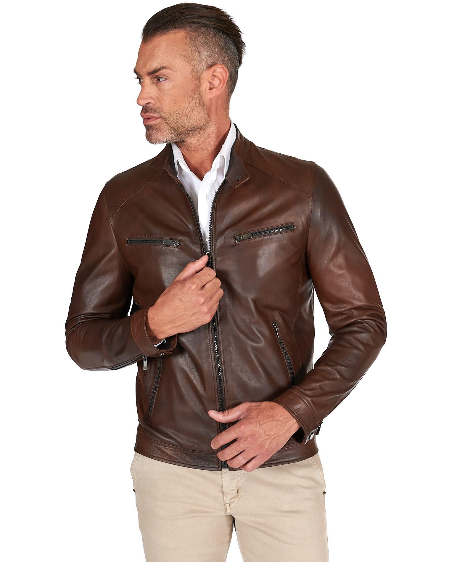 ジャケット・アウター Vintage Leather Jacket Italy BALL BASIC Amazon.co.uk: D'Arienzo Collezioni: Men's Leather Jackets