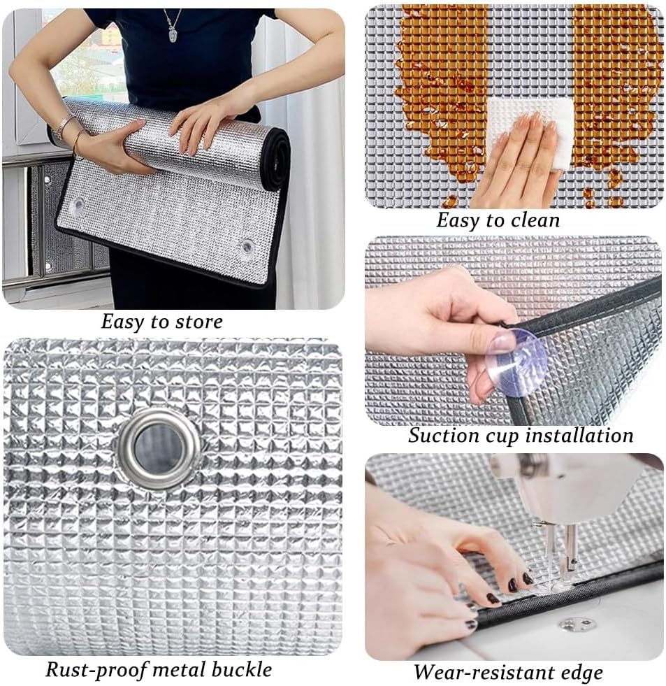 アルミホイル断熱フィルム 窓用フィルム吸盤付き 反射断熱シートホイルロール遮光シート 屋根 サンルーム用の目隠しシールド uvカット