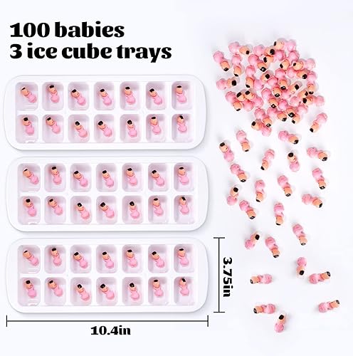 Miniatura 8 de ZYFLSQ My Water Broke Baby Shower Game 60 Multicolor Mini bebé de plástico 3 bandejas de cubitos de hielo 1 letrero