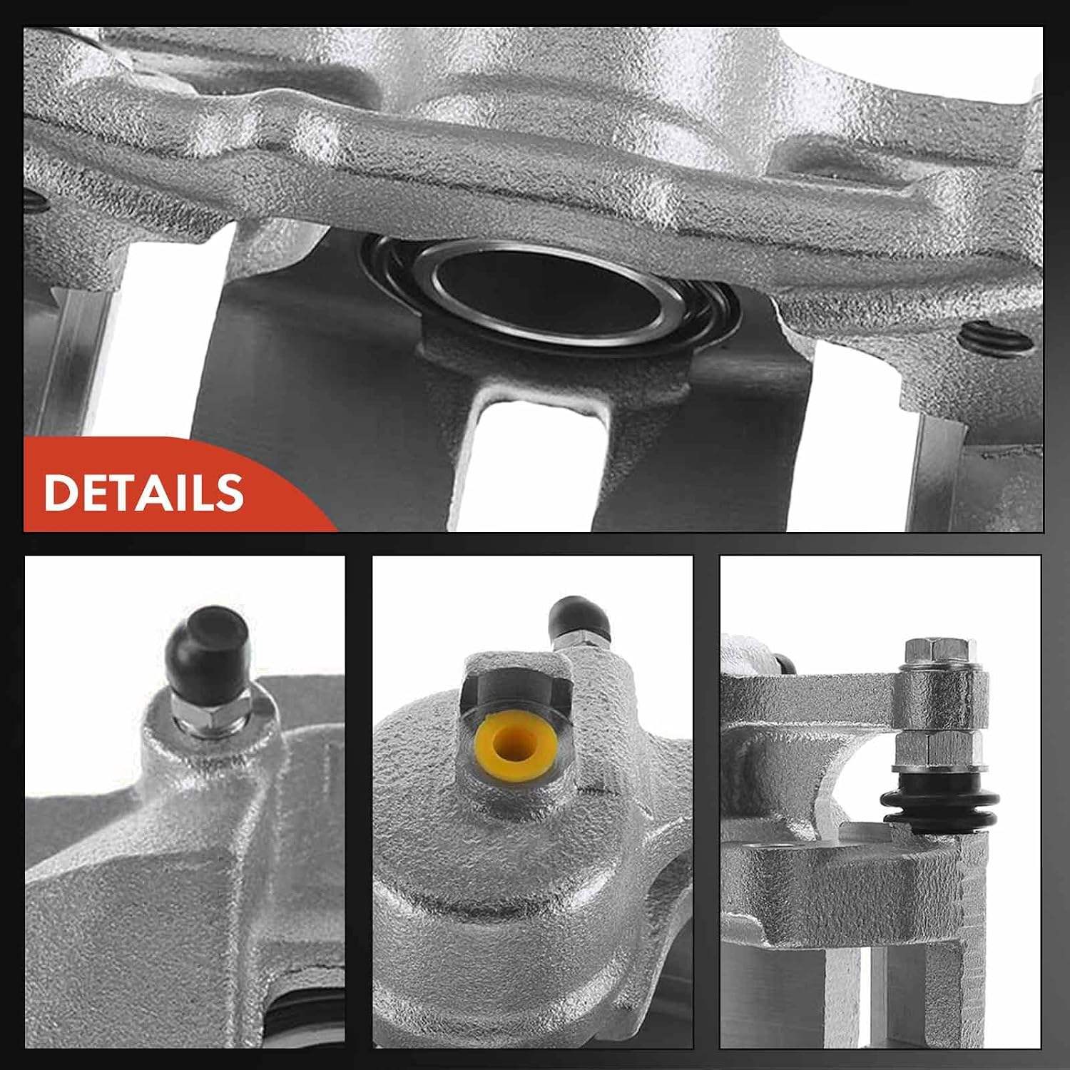 A-Premium Disc Brake Caliper Assembly with Bracket Compatible with Select Hummer Models - H3 2006-2010, H3T 2009-2010 - Rear Right Passenger Side