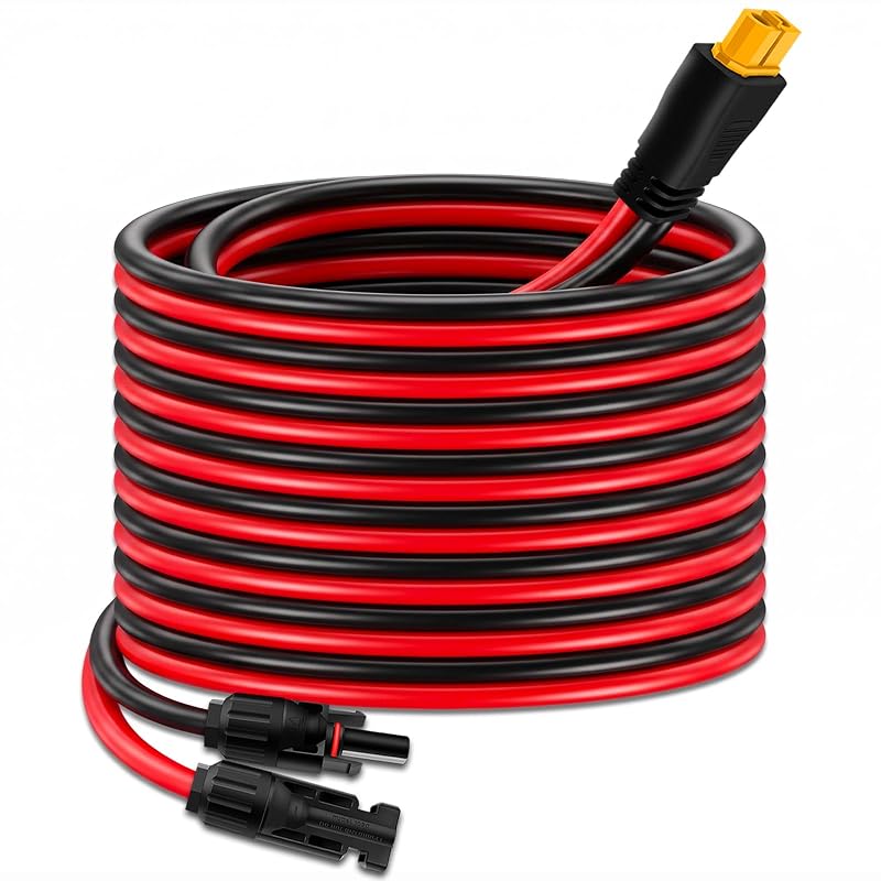 Cabo de Extensão Solar M-C-4 para XT60 COMeap 12AWG, 6 m, 30 A e 600 V para Ecoflow, Anker SOLIX e Bluetti