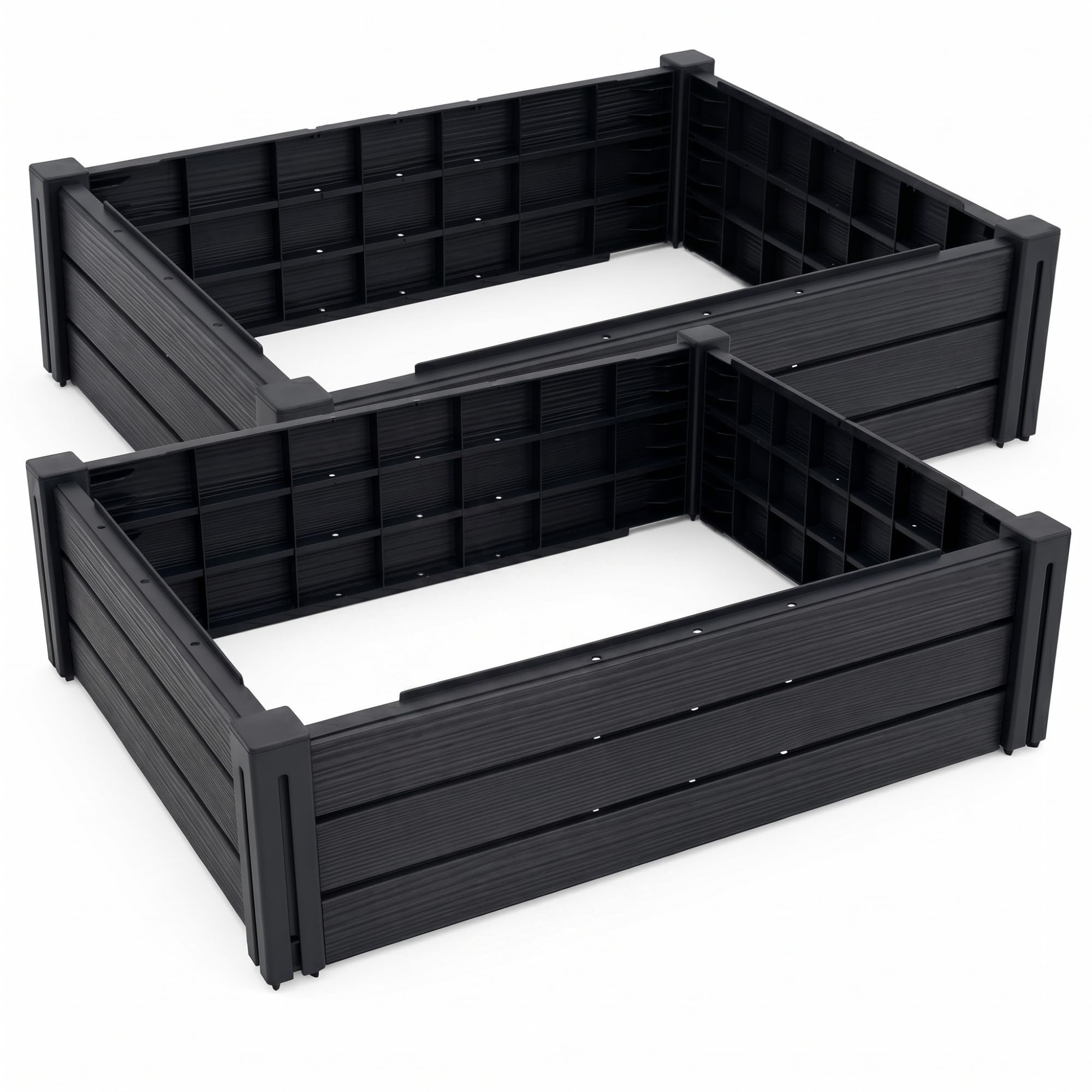 BigDean 2X Hochbeet 75 x 61 x 23 cm 83 Liter modular erweiterbar | Made in Europa