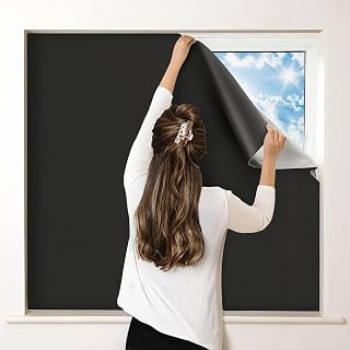Petaholic 100% Blackout DIY Window Curtains No-Drill Portable Shades 118x57 Inch for Bedroom Travel Dorm