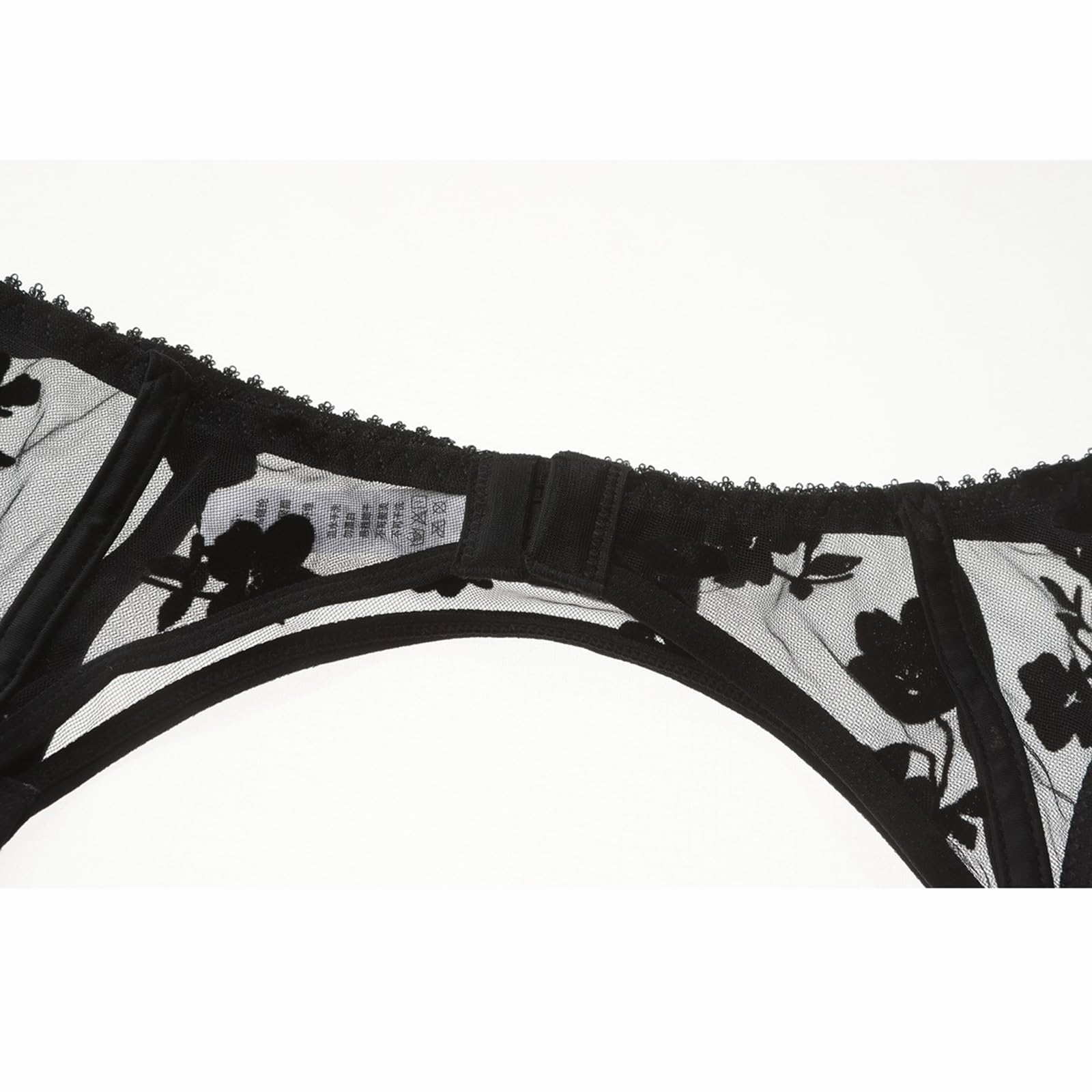 Donne Pizzo Reggicalze Plus Size Garter Belt Sexy Lingerie Set con 4 Cinturino per Calze, Nero, Bianco(Schwarz,M)