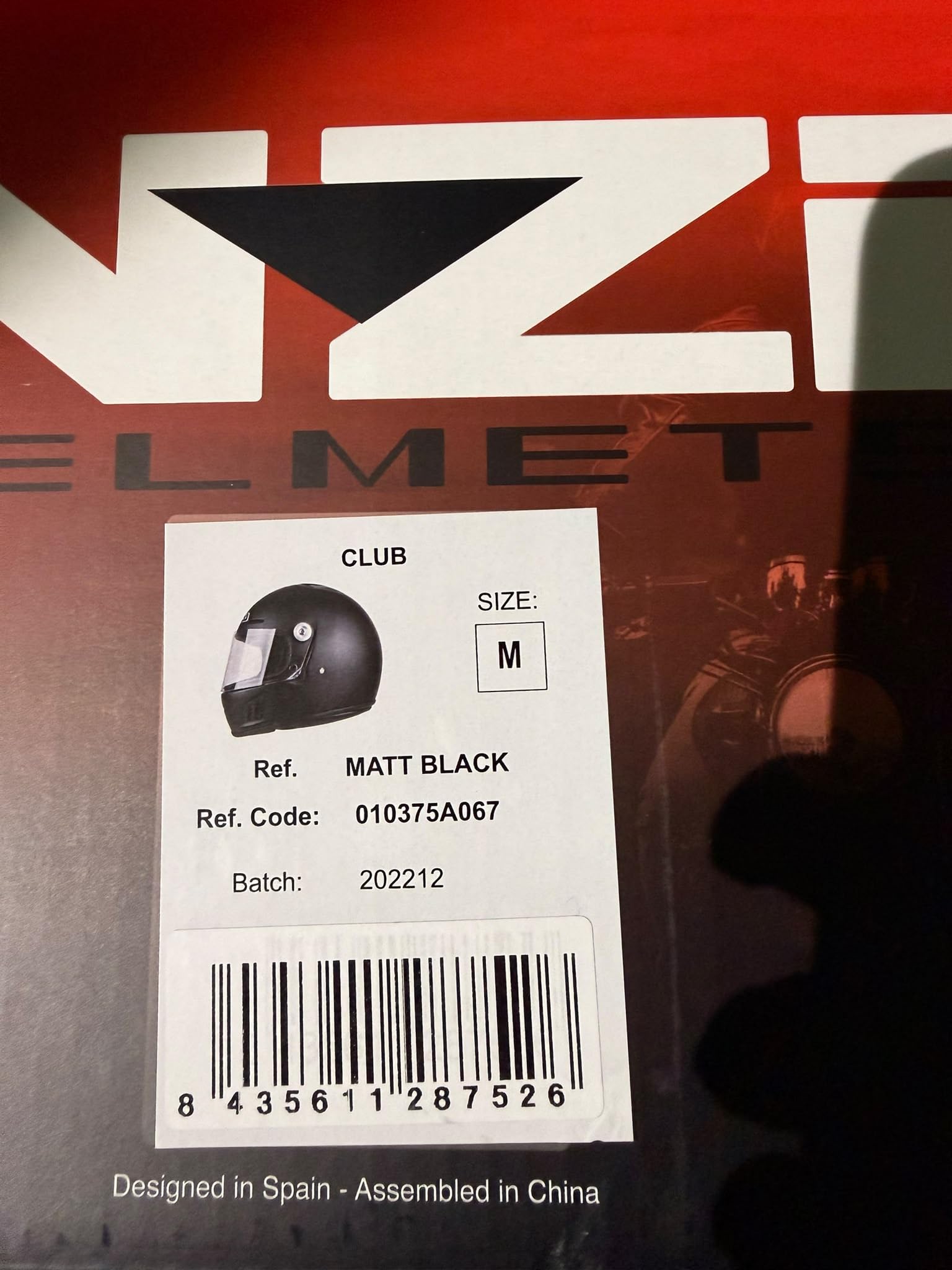 NZI Casco de Moto Integral Club Sv Negro Mate Talla M Fibra de Vidrio