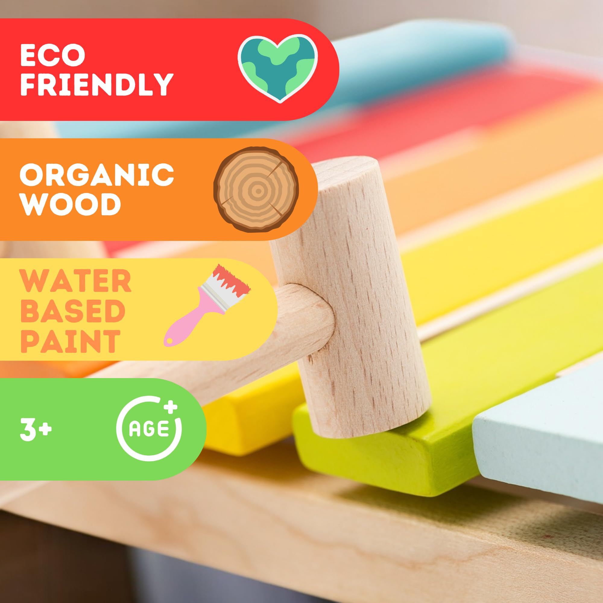 Amazon.com: Cubika Wooden Toy Xylophone – Montessori Musical Toy