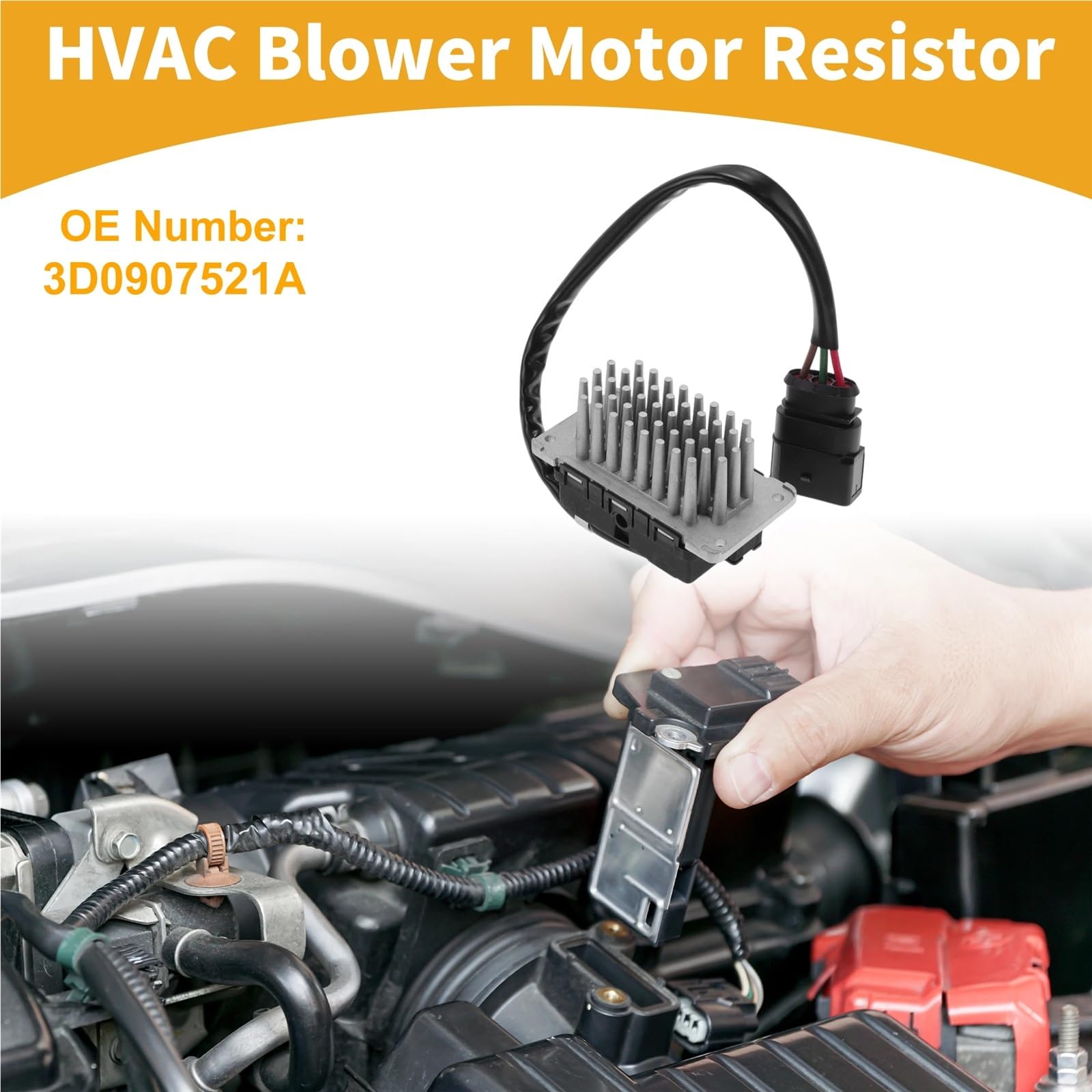 Opór dmuchawy grzewczej, opór silnika dmuchawy HVAC nr 3D0907521A do Volkswagen Phaeton, plastikowa część metalowa