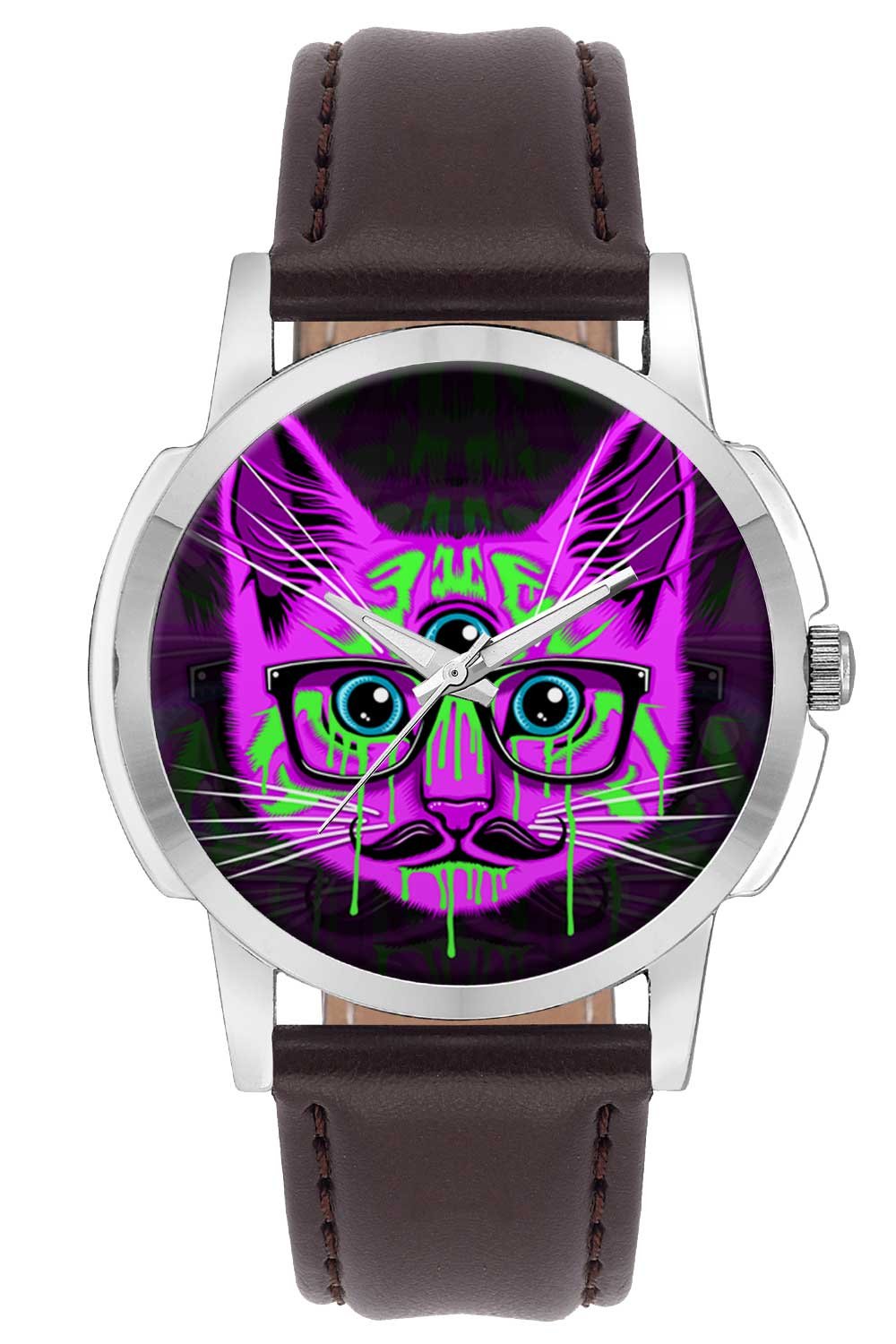 BIGOWL Wrist Watch - Illuminati Cat Analog Mens and Boys Wrist Watch - Unique Analog Quartz Leather Band Wrist Watch (B01IPL4R2M) Amazon Price History, Amazon Price Tracker