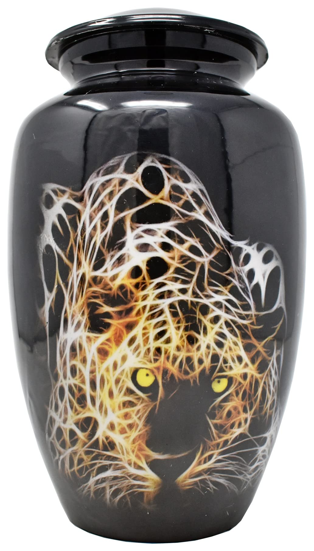 Cremation Urn Adult Large Urn for Human Ashes - A Lovely Sharing Tokens to Remember Your Love One Lost 10 Inches I 200 lbs Storage Capacity (PANTHOR Black)