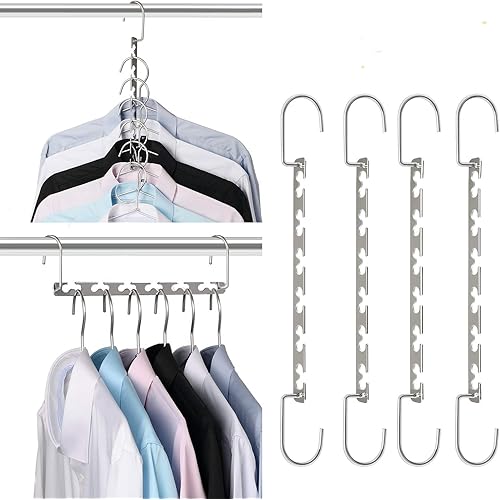 GEFTOL Space Saving Hangers Metal Hanger Magic Cascading Hanger Closet Clothes Organizer(12 Pack)