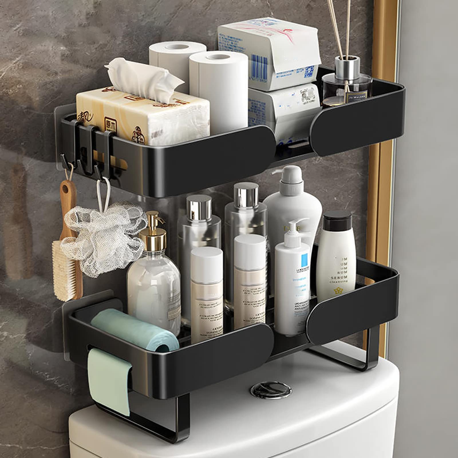 Étagère de rangement au-dessus des toilettes HOTORI pour libérer de l'espace au sol facilement