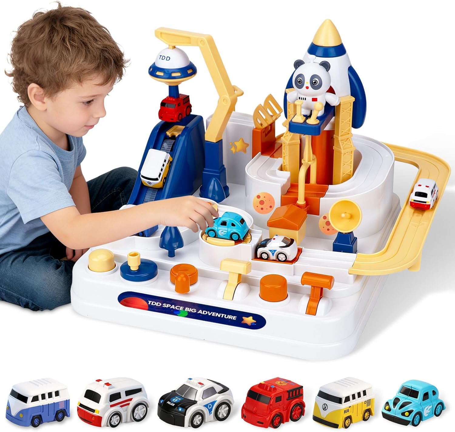 Pista Macchinine Giochi,Gioco di Avventura,Macchinine per Bambini,giocattolo educativo Montessori,adatto a ragazzi e ragazze,regalo per Natale e compleanno,adatto per bambini dai 3 ai 8 anni