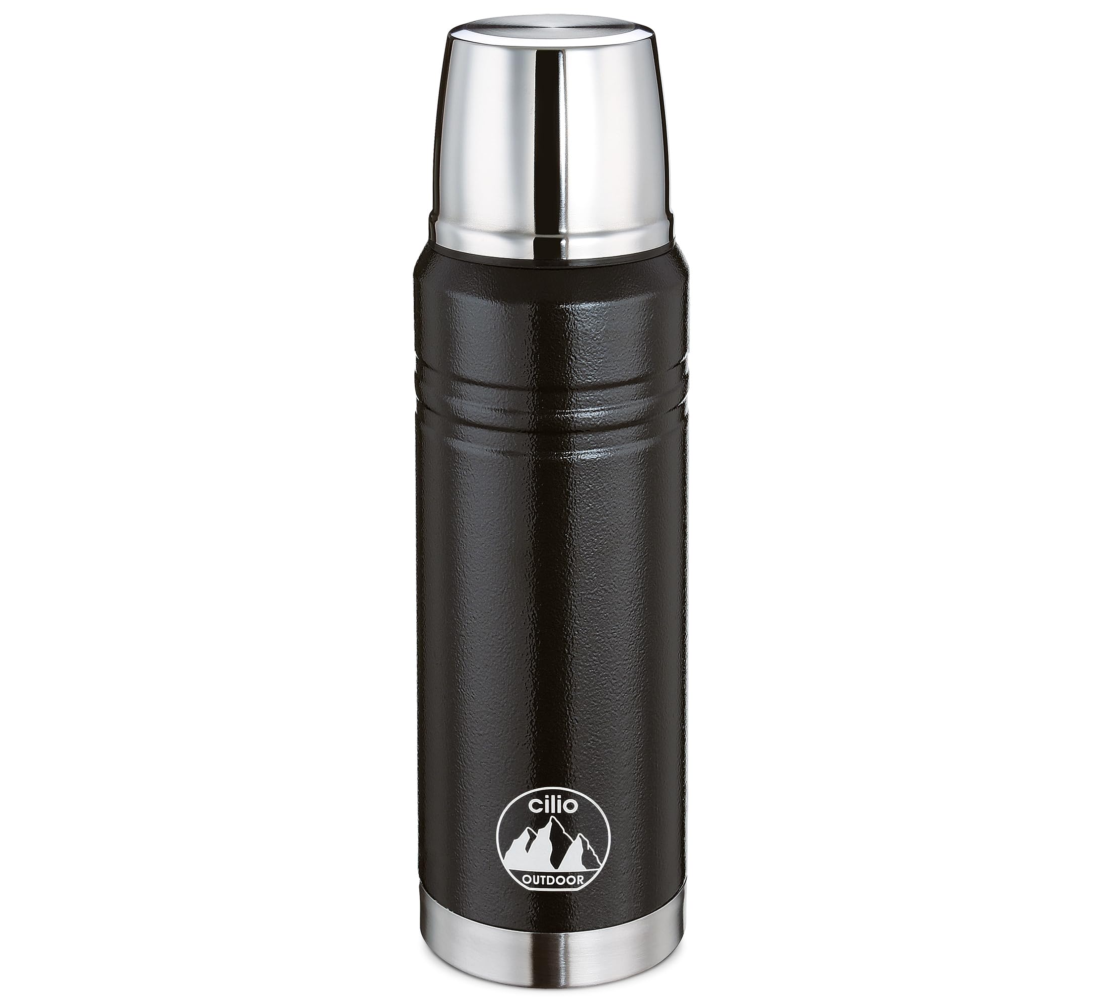 Cilio 545500 Vacuum Flask, Stainless Steel, Black, 7 x 7 x 26 cm