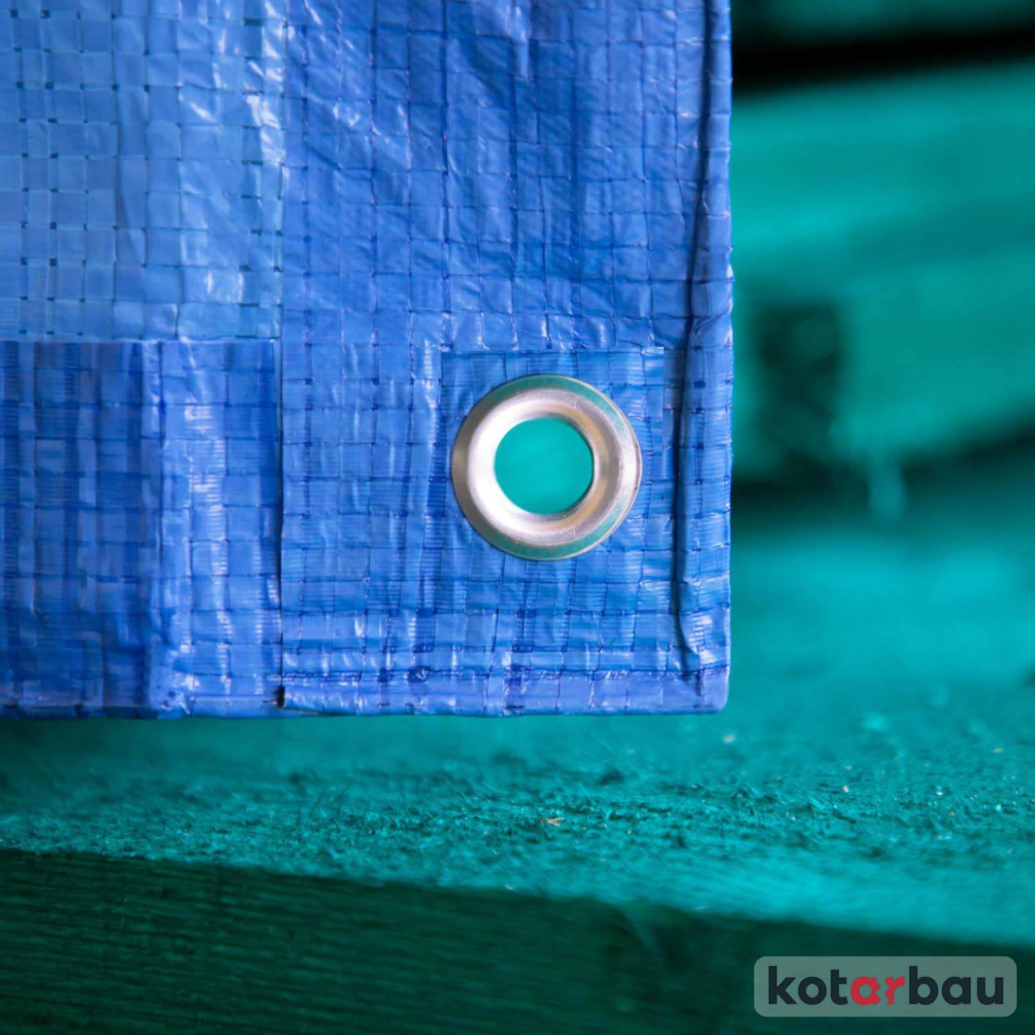 KOTARBAU® Lona Impermeable Exterior - Polietileno - 6x8 m - Azul - 75 g/m2 - Lona Suelo Piscina - Cubierta Reforzada con Ojales - Cubierta de Protección para Jardín - Resistente - Universal