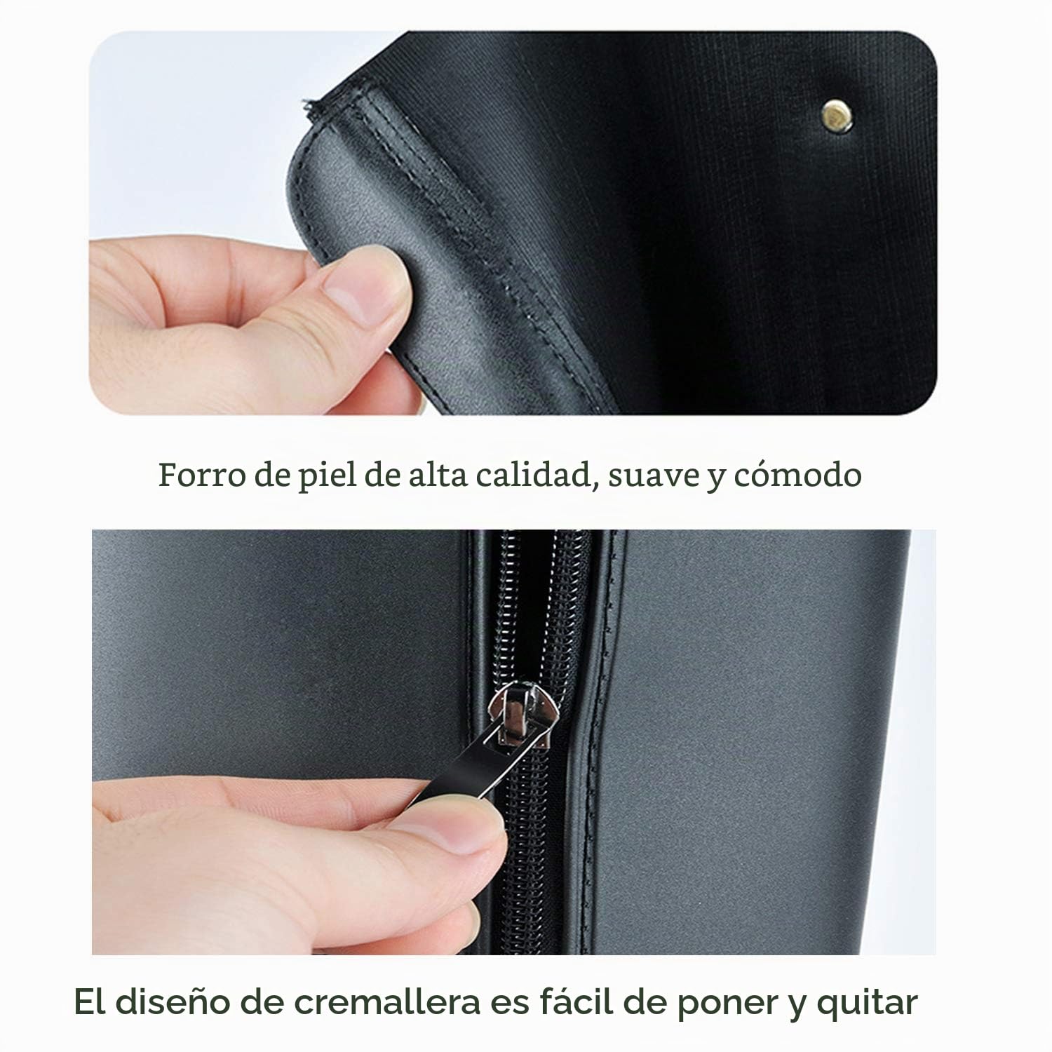 AONEGOLD Botas de Agua Mujer Lluvia Altas Zapato Impermeables Ajustable Cremallera y Hebilla Goma Botas Wellington