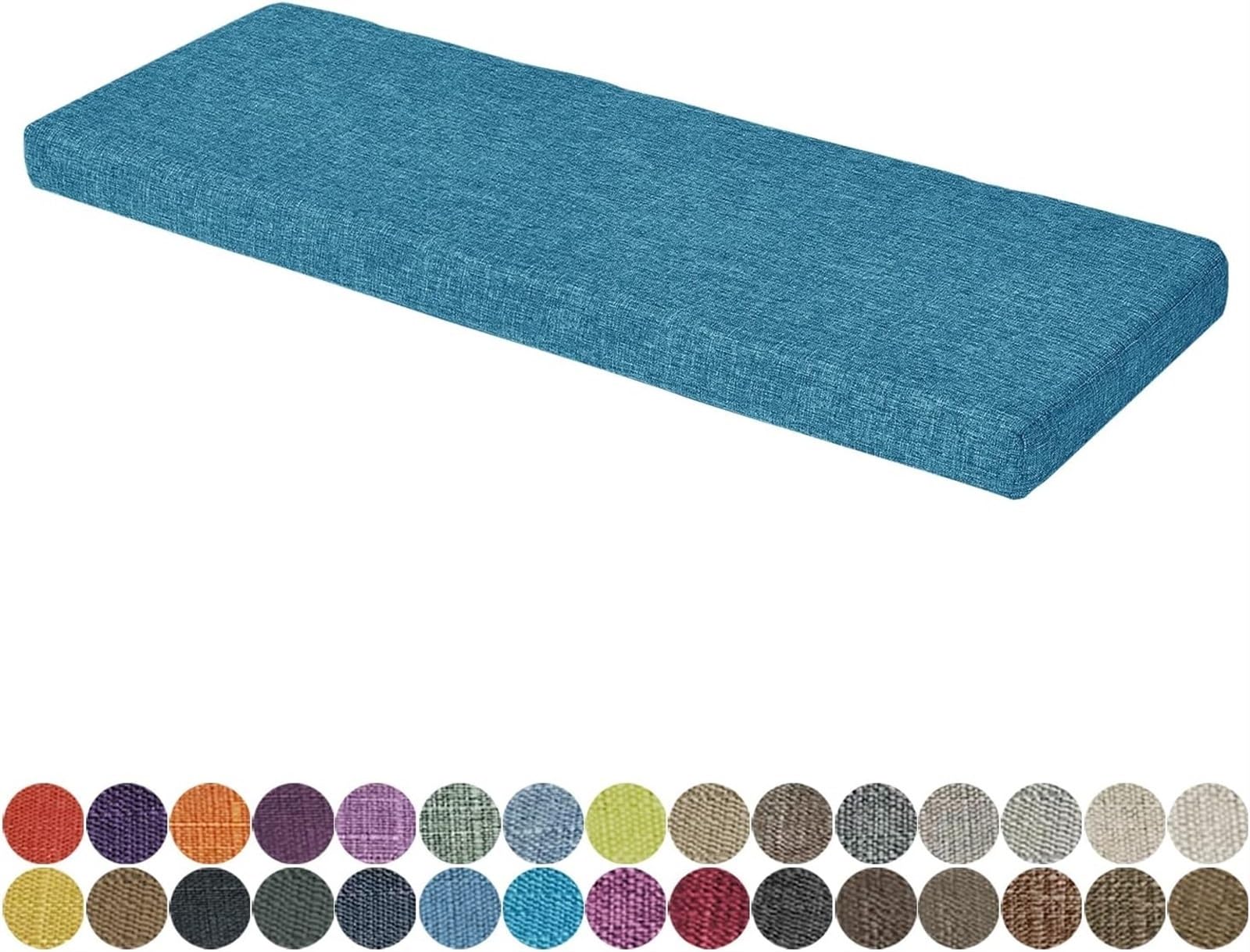 MCOSU Bench Cushion - Outdoor/Indoor Patio Porch Swing Cushions, 48/40/50 x 12/14/16/18 inch Bay Window Seat Furniture Cushion Non-Slip with Zipper(1#