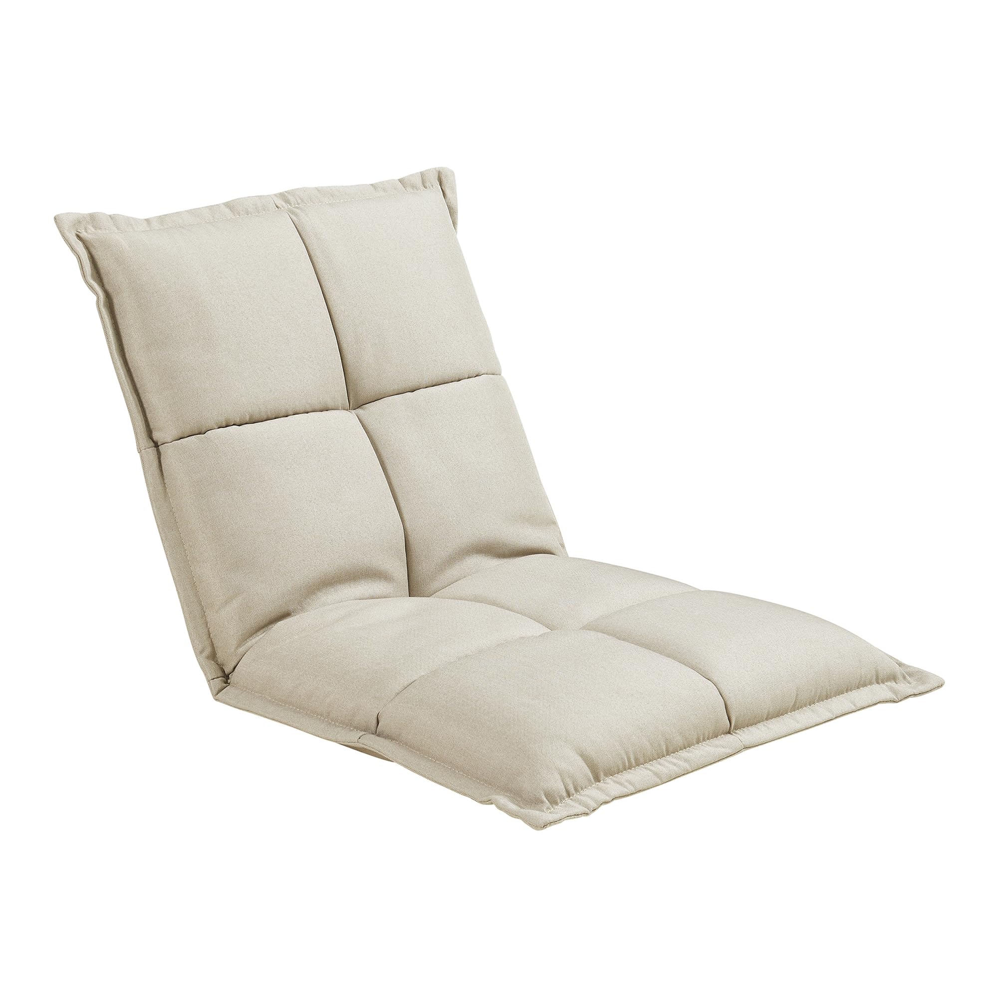 [en.casa] Set di 2 Sedie da Pavimento con Schienale Regolabile in 5 Posizioni Poltroncine Imbottite da Terra Sedie Reclinabili per Soggiorno Relax Meditazione - Beige