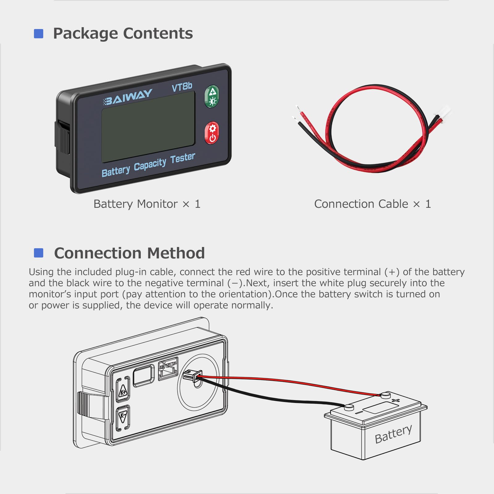 Monitor Batteria 8-120V, Voltmetro Digitale e Indicatore di Capacità Percentuale ±1%, Display LCD Retroilluminato con Allarme 110dB, Tester per Litio, LiFePO4, Piombo per Camper, Auto, Moto e Barca