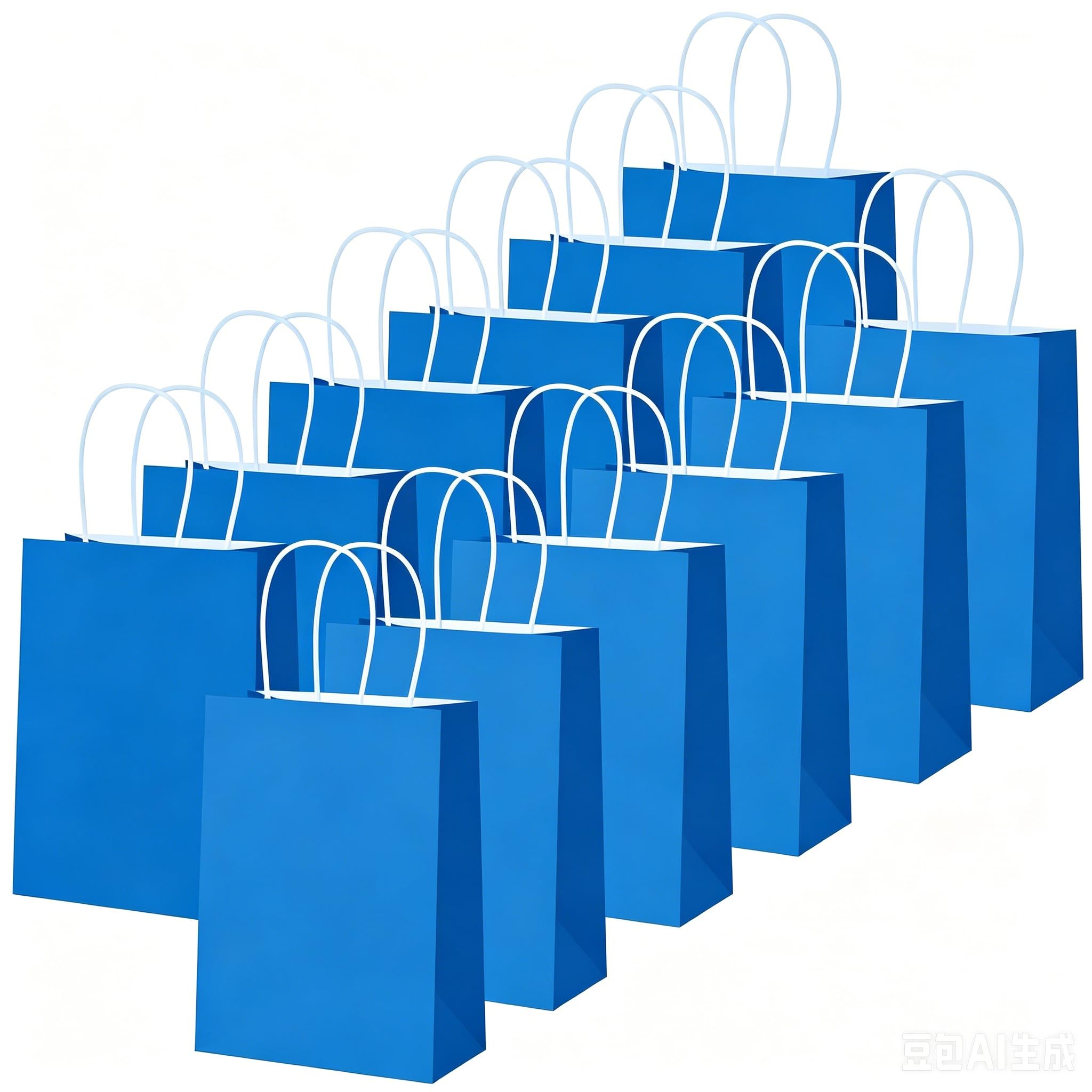 Party Bags, 12 Pack Small Kraft Paper Gift Bags with Handles, 21 x 15 x 8 cm Royal Blue Paper Bags for Kids Birthday, Treat Bags, Favours and Retail Packaging