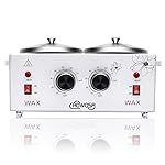 Double Wax Warmer Professional Electric Wax Heater Machine for Hair Removal, Dual Waxing Pot Paraffin Facial Skin Body SPA Salon Equipment with Adjustable Temperature Set