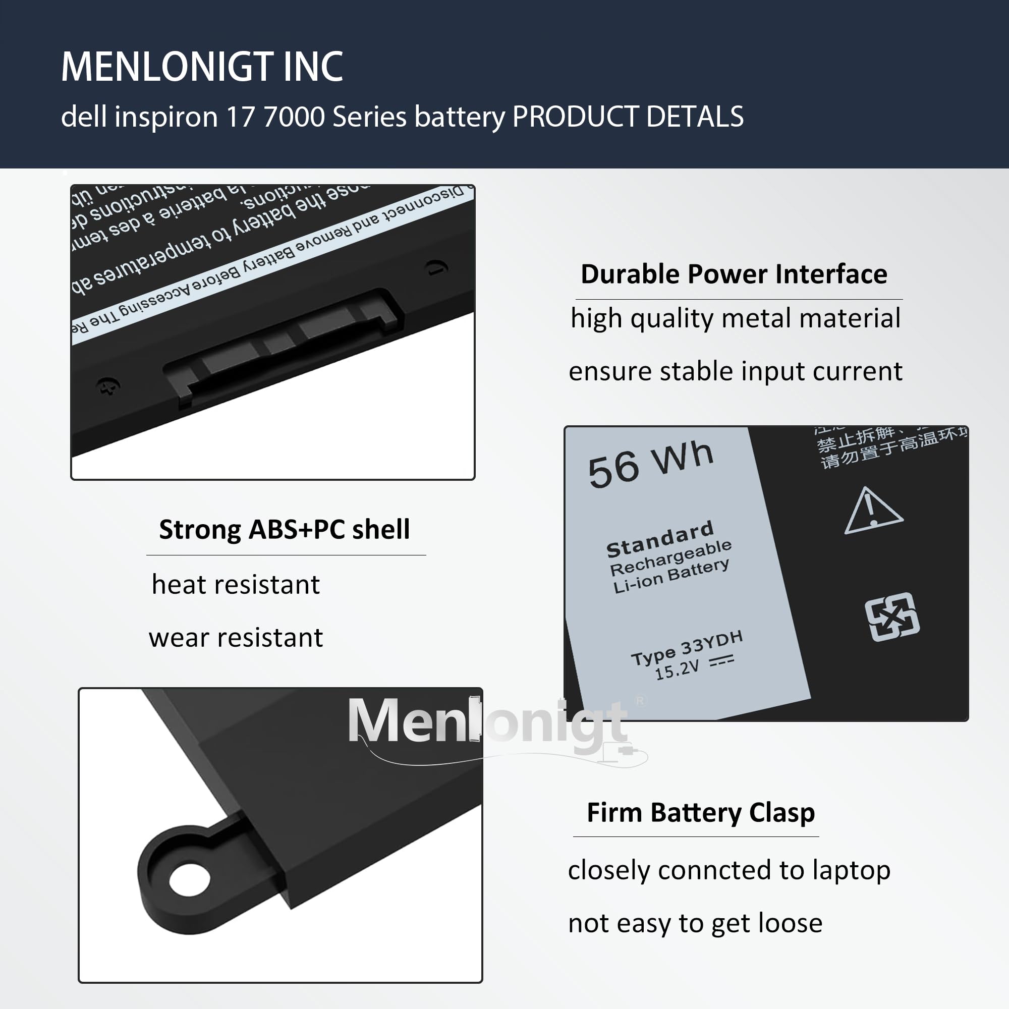 Amazon.com: 56Wh 33YDH Battery for Dell Inspiron 17 7000 7773 7779