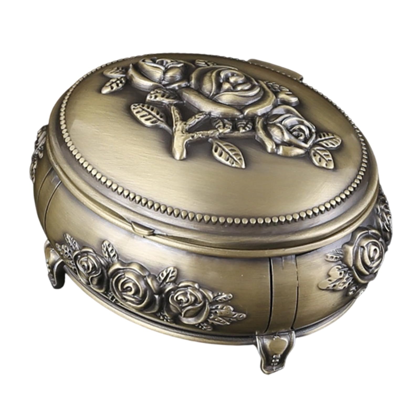 MIDOKSTUA Sturdy Alloy Jewelry Storage Box Featuring Enameled Floral Pattern Old Jewelry Storage
