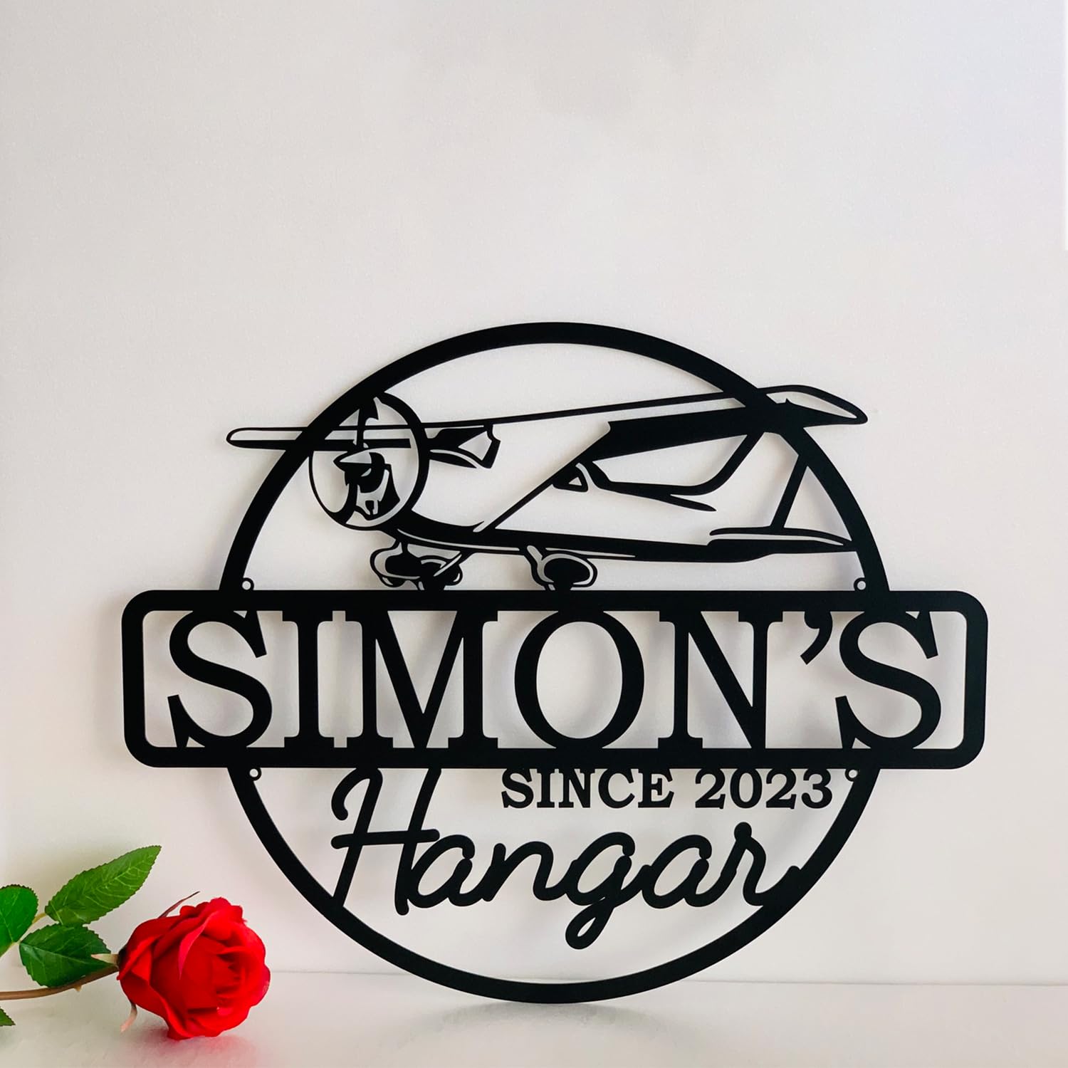 Senyer Custom Airplane Metal Wall Art,Personalized Airplane Name Sign Decoration For Room, Airplane Metal Home Decor, Custom Airplane, Airport Wall Decoration, Airplane Name Sign for Boys (Style-6)