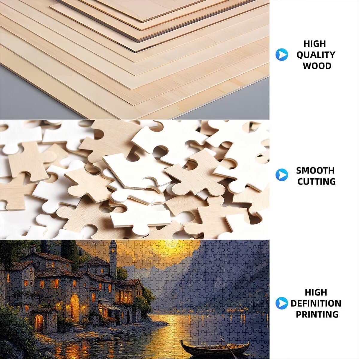 Puzzle 3000 Piezas, Puzzle Paisaje con Caja Regalo para Adultos, Rompecabezas de Madera, Rompecabezas Desafiante Decoracion Navidad, Regalo Mujer, Cuadros Decoracion Salon Modernos, (Atardecer) G-15