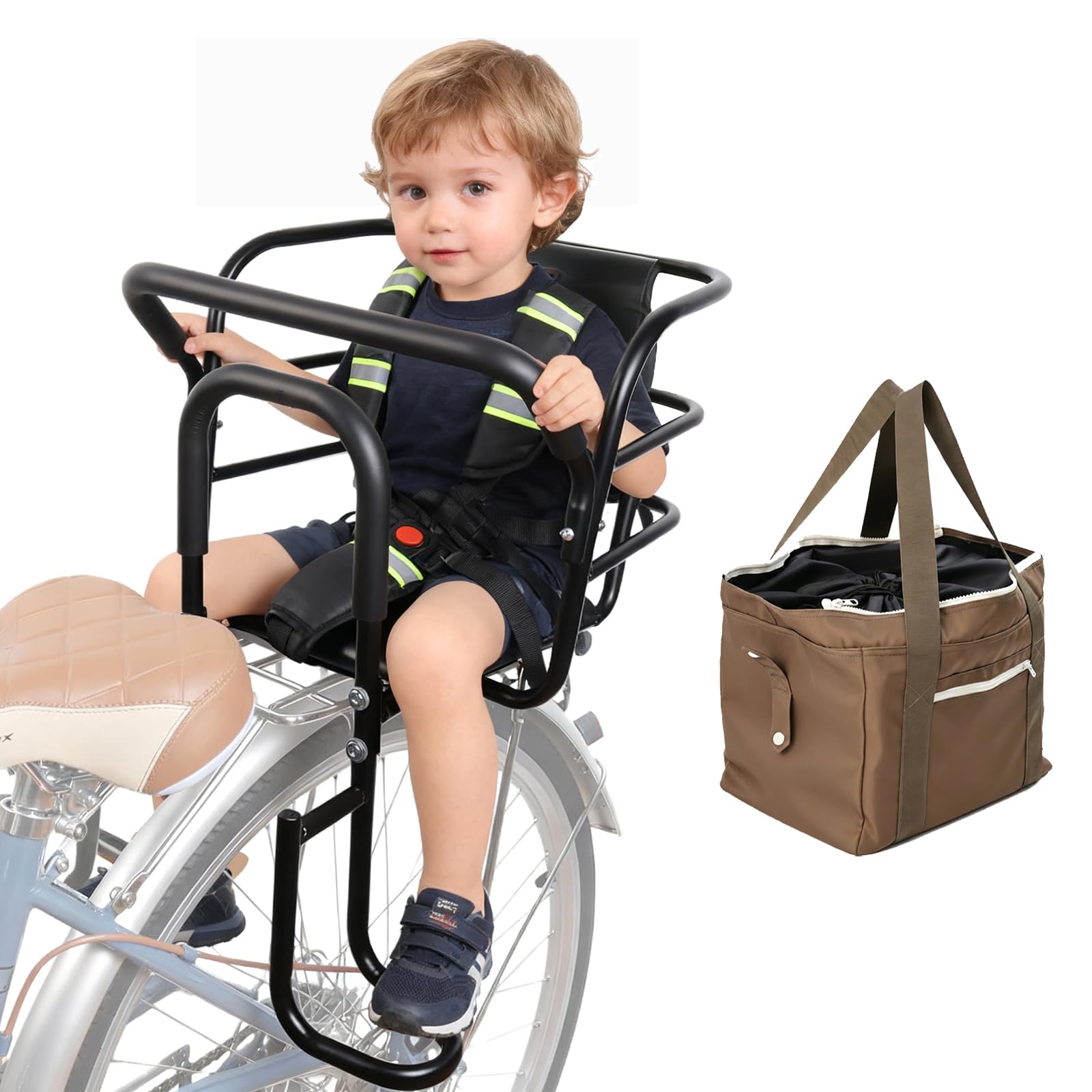 QMD Siège de vélo pour enfant à l'arrière avec sac de rangement