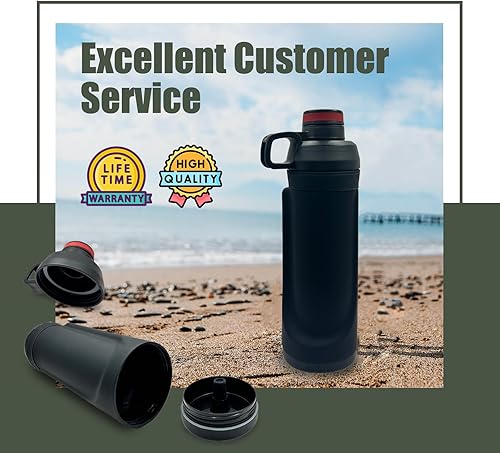 Miniatura 7 de Botella de agua con capacidad de 13.5 onzas, compartimento oculto definitivo para viajes, playa, automóvil, para almacenar objetos de valor como