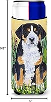 Vista 6 de Caroline's Treasures SS8217MUK Greater Swiss Mountain Dog Ultra Hugger para latas delgadas puede enfriar la manga de la bebida lavable a máquina