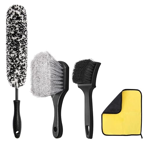 4PCS Compact Wheel & Tire Cleaning Kit - 360° Flexible