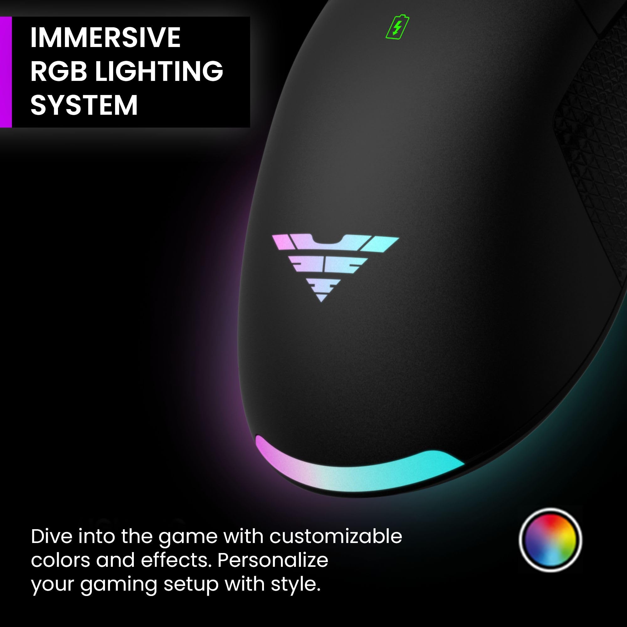 PREYON Mouse Gaming Wireless Ricaricabile Sensore a 16K Maus Ottico con Filo 1.8 m Pulsanti Programmabili Accessori Illuminazione RGB Compatibile con PC Laptop 2.4G Hz USB Portatile 85 g - Owl Nero
