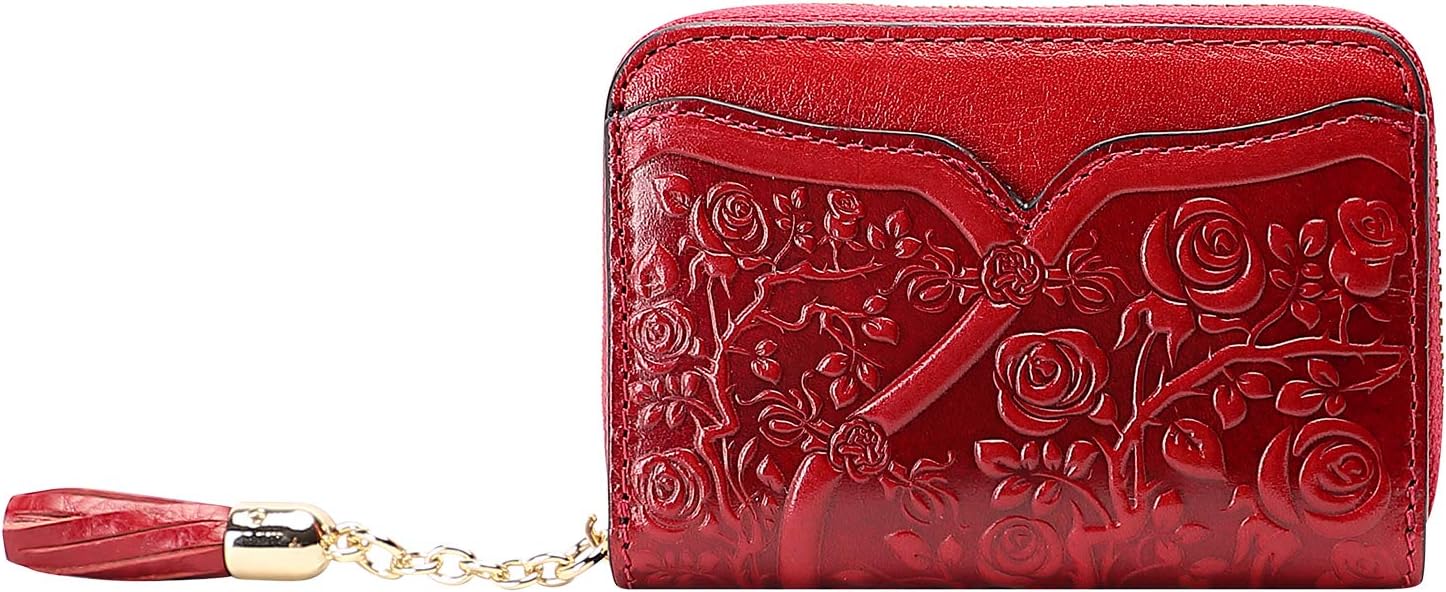 PIJUSHI 本革クレジットカードホルダー 女性用 デザイナーフローラルカードケース タッセル付き財布 (20095レッド)  HIGHTIDE/ハイタイド ダブルフラップカードホルダー カードケース（名刺入れ）｜HIGHTIDE（ハイタイド）のファッション通販 -  ZOZOTOWN