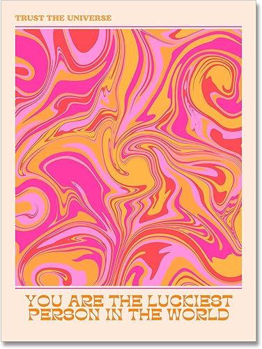 Cmoqtiv Lienzo decorativo con números de ángel de energía colorida, arte de pared abstracto con degradado de aura estética, arte de pared,