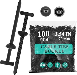 100Pcs Nylon Universal Cable Tie Buckle - New Multifunctional Nylon Zip Ties, Heavy Duty Plastic Rivet T Zip Ties Style, for Daily Maintenance And Fixing Of Automobiles