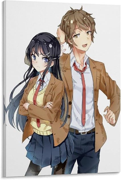 Amazon Com Anime Poster Bunny Girl Senpai Mai Sakurajima And Sakuta Azusagawa 2 Poster Decorative Painting Canvas Wall Art Living Room Posters Bedroom Painting x30inch 50x75cm Posters Prints