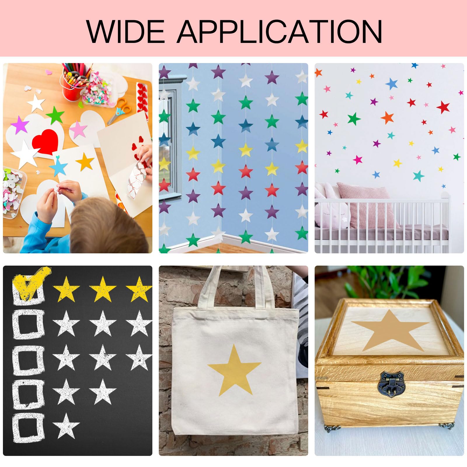 HVSWLY 8 plantillas de estrellas grandes, 8 plantillas de estrellas de diferentes tamaños para pintura, plantilla de estrella para dibujo para oficina y escuela, plantillas de manualidades, tamaño