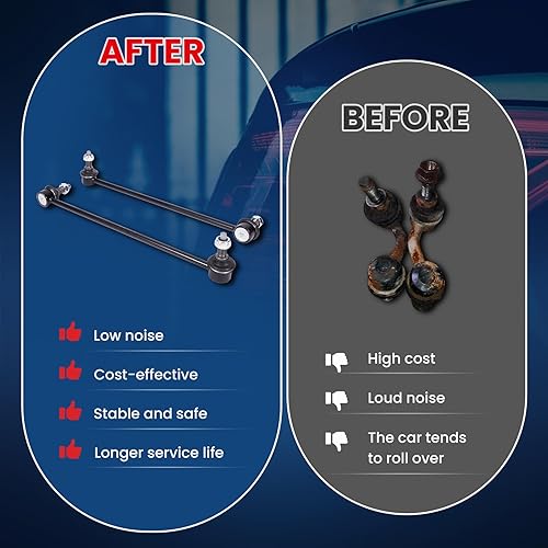 Miniatura 6 de MOCA K750610 K750611 - Barras estabilizadoras delanteras compatibles con 2011-2012 para Hyundai Sonata y KIA Optima construida antes del 1211 fecha