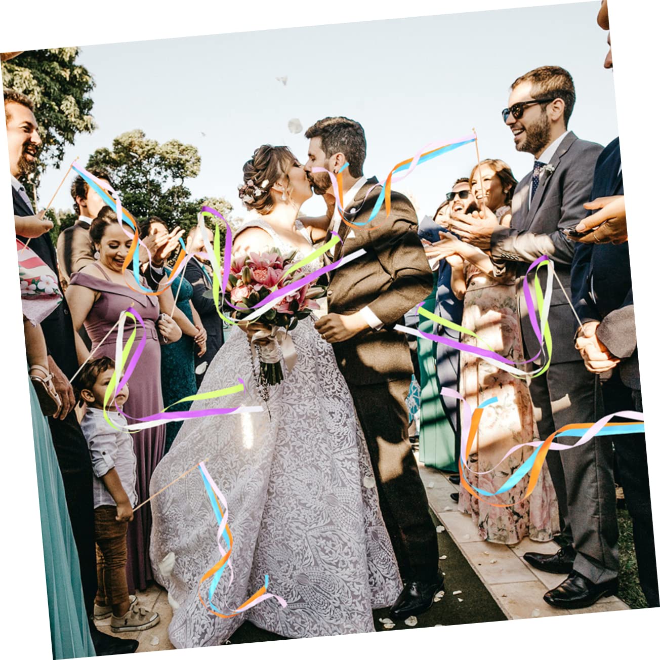 40stücke Hochzeitszauberstäbe Bunte Luftschlangen Mit Holzgriff Dekorative Satinbänder Für Hochzeiten Und Feiern Robuste Und Wiederverwendbare Wands Für Festliche Anlässe