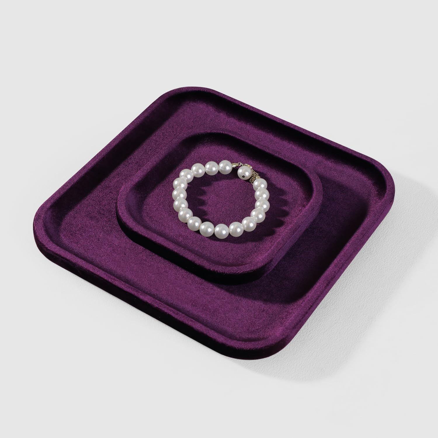 Samt Schmucktablett, Elegante Schmuckablage zur Aufbewahrung von Schmuck