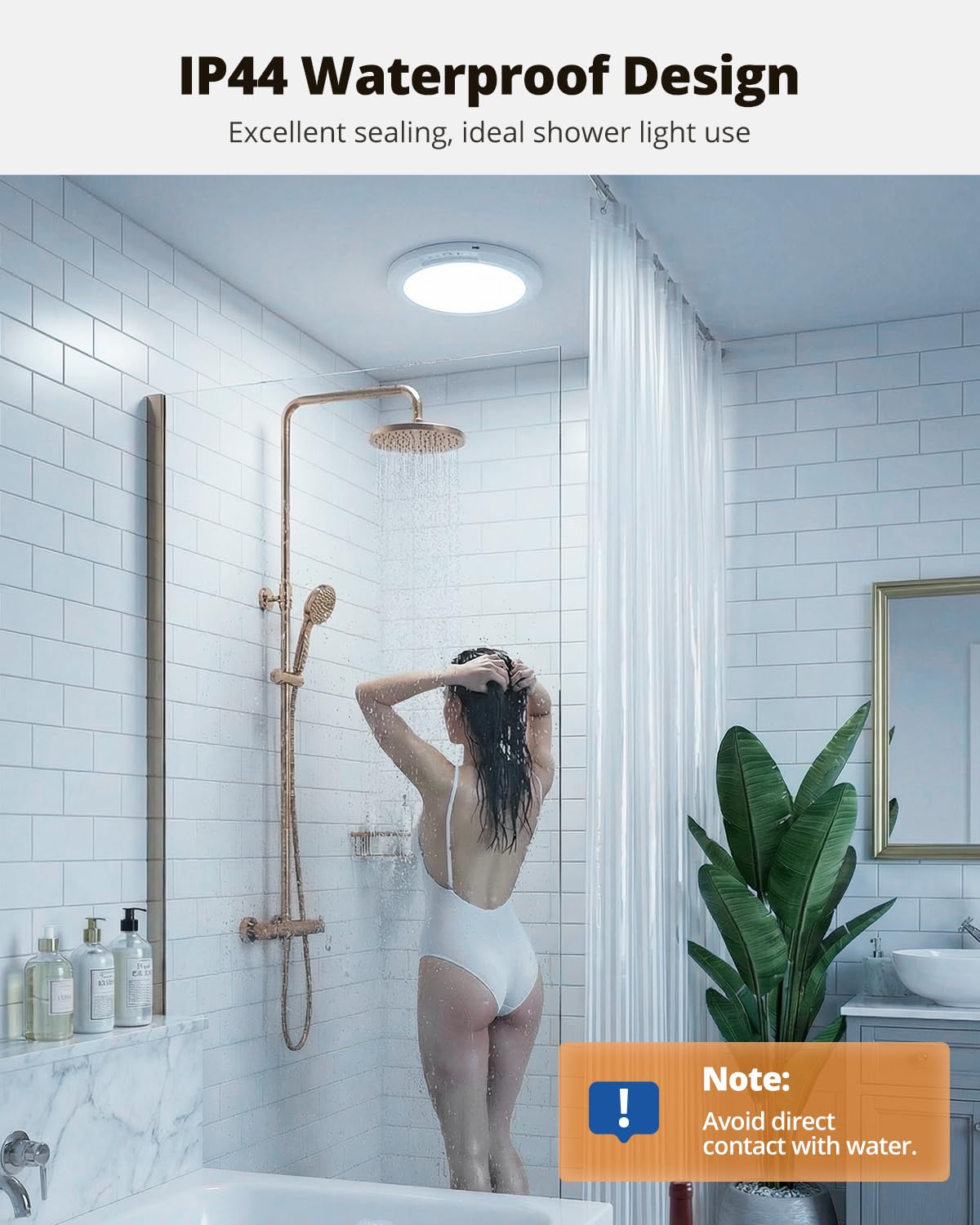 wowatt 10000mAh Rechargeable Ceiling Light with Remote, 3 Color Temperatures & Brightness Dimmable, Wireless Ceiling Light with Magnetic Design, Battery Ceiling Light for Shower Hallway Pantry - 5