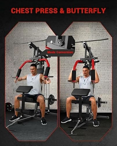 Miniatura 5 de Equipo de gimnasio en casa, máquina de pesas de entrenamiento con sistema de polea de cable, capacidad de peso de 400 libras, estación de ejercicio