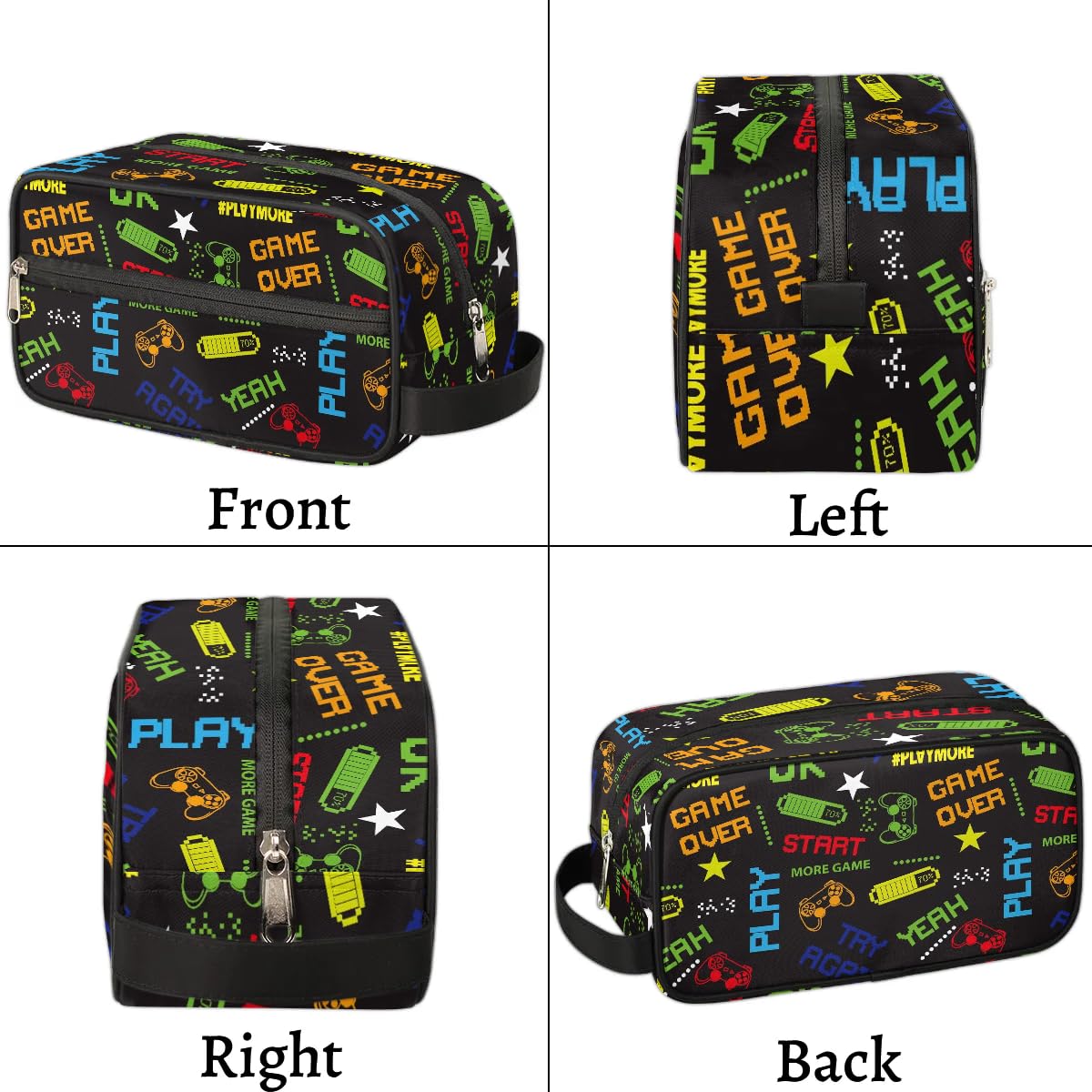 Neceser de viaje para niños y niños, kit impermeable para colgar para hombres, bolsa de afeitado con gran capacidad para viajes, deportes, ducha, Gamepad Gamer, Gamepad Gamer