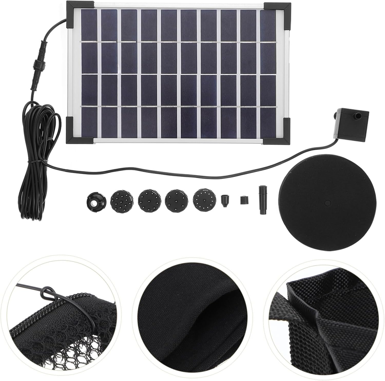 BESPORTBLE 1set Solar Miniature Floating Fountain Nozzle Pump for Outdoor Garden Decoration Water Spray Height Lightweight and Easy to Install