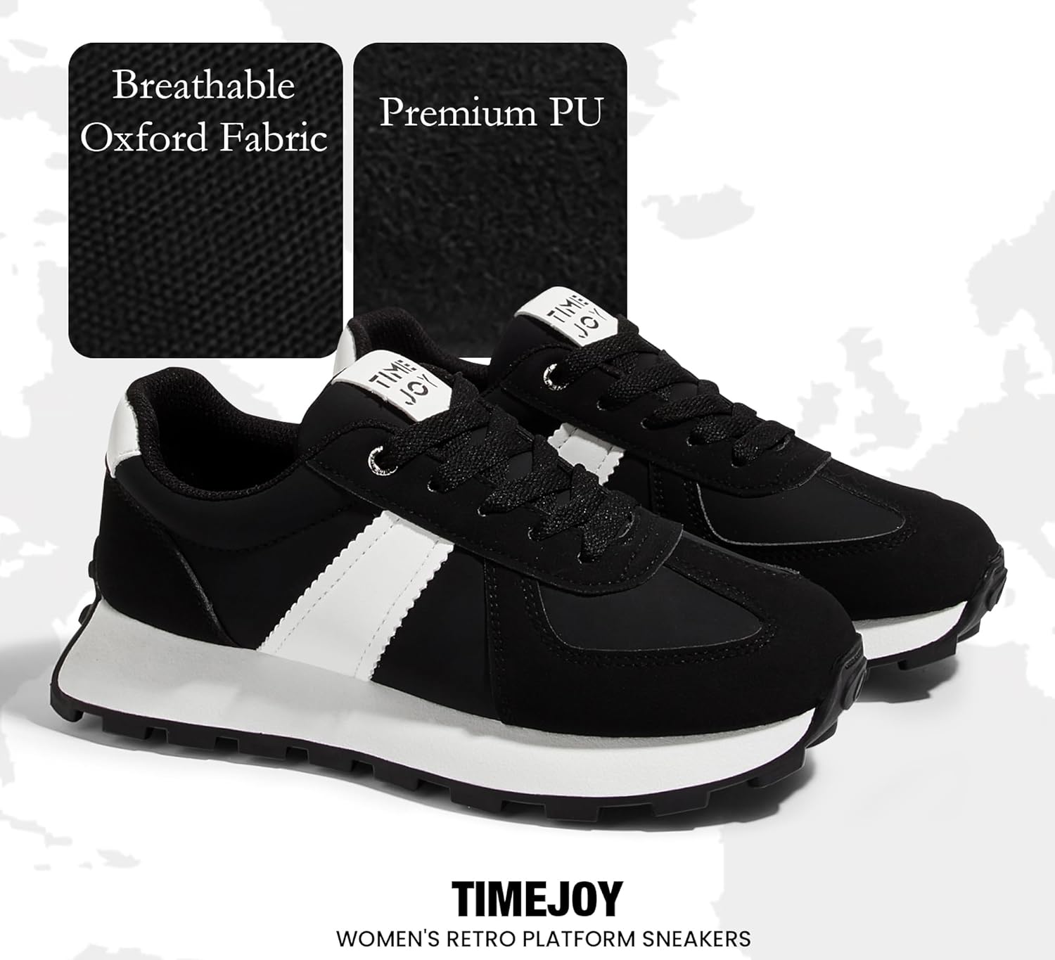 Women's Retro Platform Sneakers Wide Fit Fashion Tennis Shoes with Recyclable Material Insole Vintage-Inspired Comfort for Walking, Lifestyle & Casual - Image 5