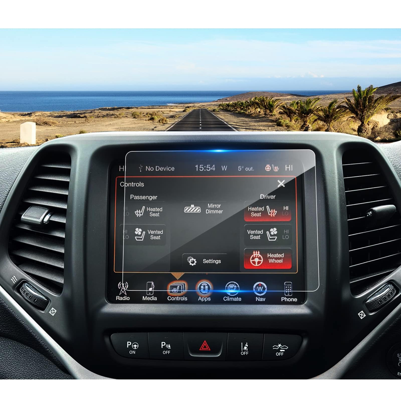 Coleya 2019-2022 2023 Cherokee Screen Protector for Jeep Cherokee (Altitude LUX/Trailhawk) Uconnect® 8.4-inch Touchscreen Radio, 9H Tempered Glass