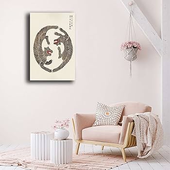 Canvas Wall Art Prints Japanese Tiger by Taguchi Tomoki 1860