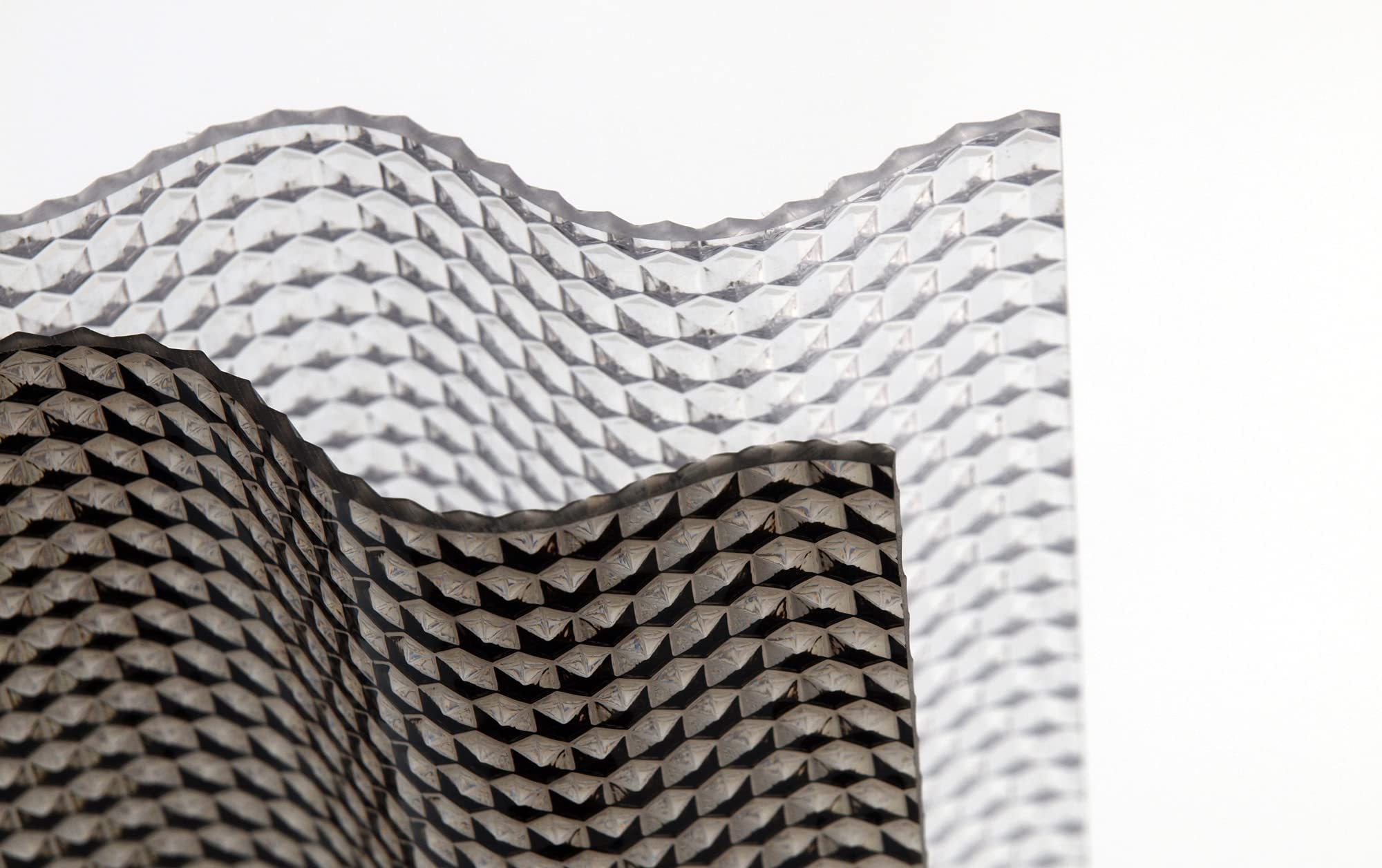 Wellplatte Polycarbonat | 2,8 mm | Sinus 76/18 Wabe | Farblos - Bronze | 1045 mm breit | Länge wählbar (1045 x 5000 mm, Farblos)