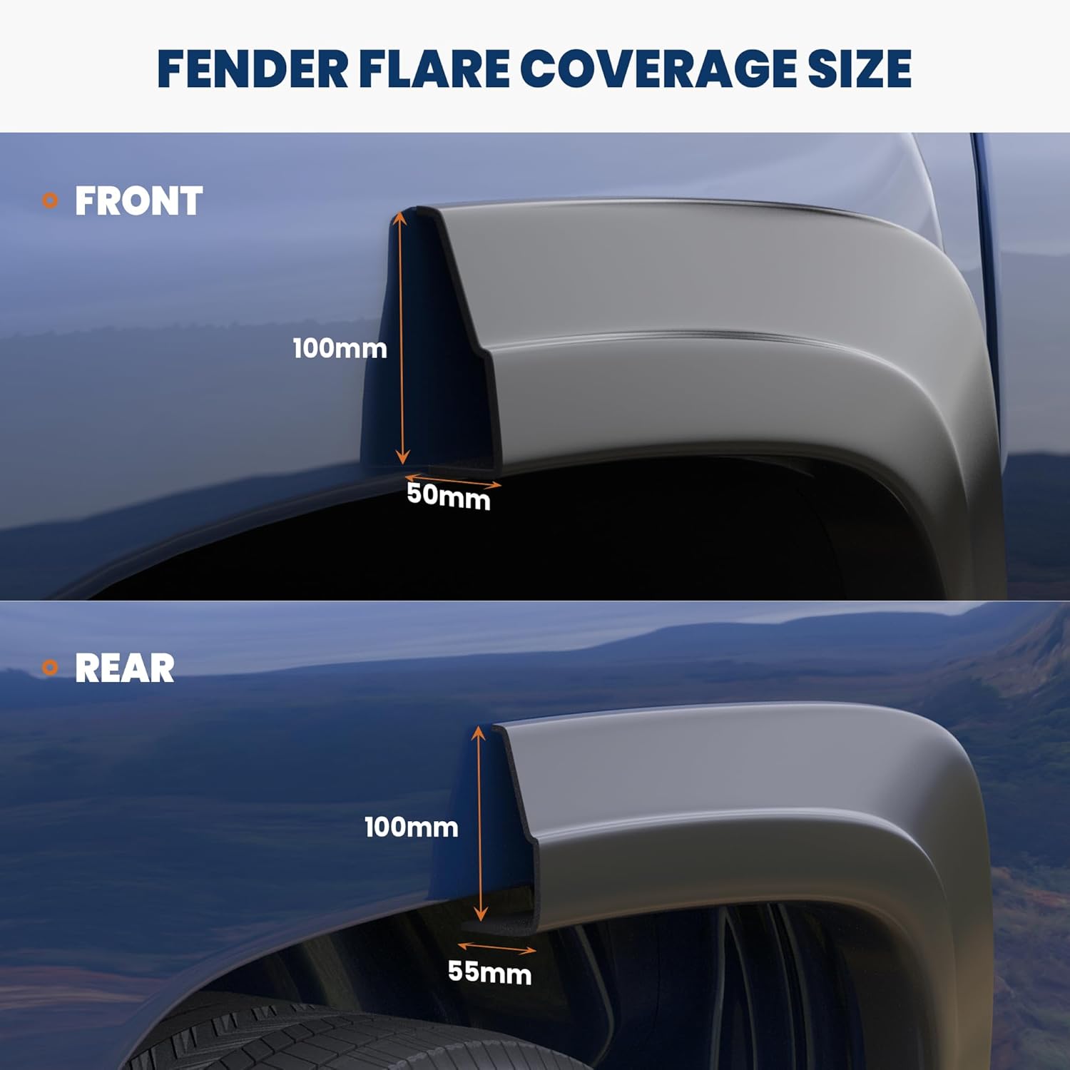 KUIPERAUTO OE Factory Fender Flares Compatible for 99-06 Chevy Silverado Compatible for 99-06 GMC Sierra 1500 2500 3500HD / 07 Classic Fleetside Smooth Black Wheel Flare 4PCS